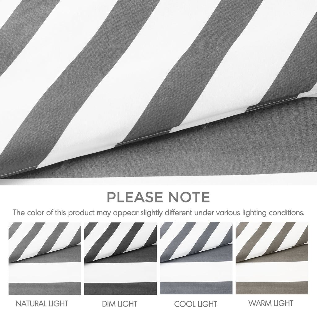 Fluffy Down Alternative Full/Queen Size Comforter Sets, 3-Piece Bedding Set Full/Queen, Reversible Striped Comforter Bed Set, Charcoal - All-Season Down Alternative Comforter Insert Detail