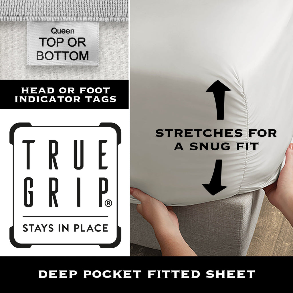 Ultra-Soft 4-Piece 600 Thread Count White Egyptian Cotton Adult Bed Sheet Set, King - Deep Pocket - Cooling Hotel Quality Bedding Sheets and Pillowcases Detail