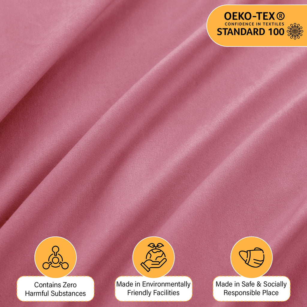 Premium Egyptian Cotton Size Sheet Set, 4-Piece Plain Soft Microfiber – Deep Pocket Bed Sheets, Includes 1 Fitted Sheet, 1 Flat Sheet, 2 Pill... - Luxury Bed Sheet Set with Deep Pockets Detail