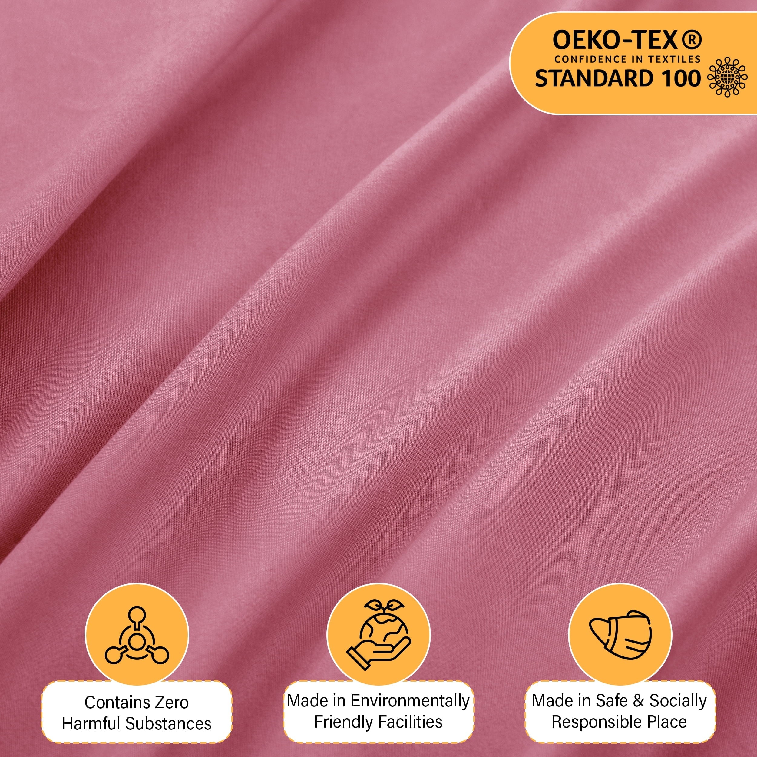 Premium Egyptian Cotton Size Sheet Set, 4-Piece Plain Soft Microfiber – Deep Pocket Bed Sheets, Includes 1 Fitted Sheet, 1 Flat Sheet, 2 Pill... - Luxury Bed Sheet Set with Deep Pockets Detail