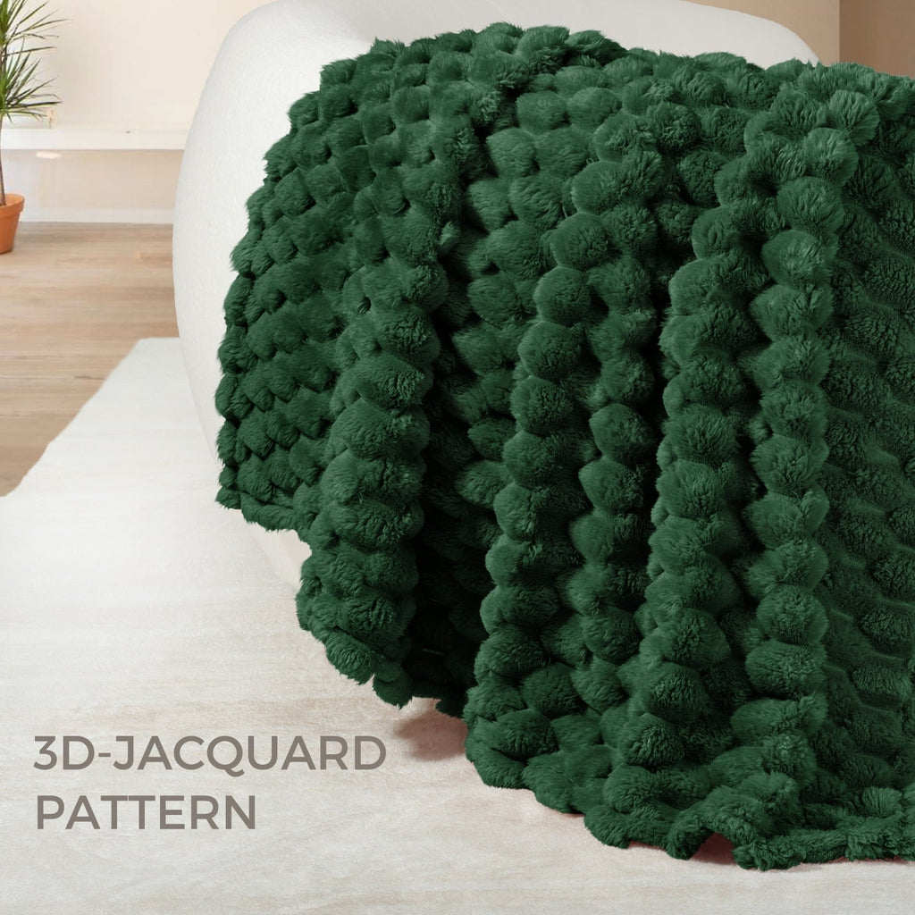 Reversible Sherpa 50"x60" Throw Blanket for Couch with Expanded 3D-Jacquard Pattern, Fuzzy Soft Cozy Exquisite Blankets or All Season, ... - Super Soft Reversible Sherpa Flannel Blanket Detail