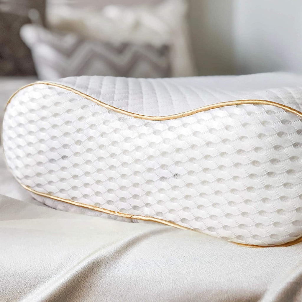 Fluffy Shredded Queen Memory Foam Pillow + Extra Pillowcase, Bed Pillow for Neck & Shoulders for Adult - Hotel Quality Plush Sleeping Pillows Detail