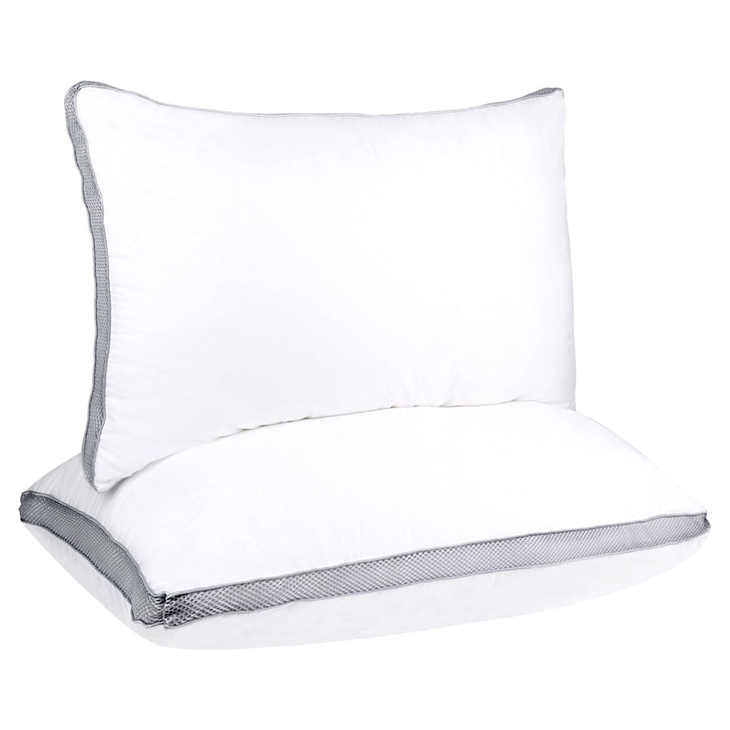 Fluffy Shredded 2 Pack Cotton Down Alternative Pillows,Queen Size Bed Pillows Gusseted Hypoallergenic - Orthopedic Shredded Foam Bed Pillow Set Detail