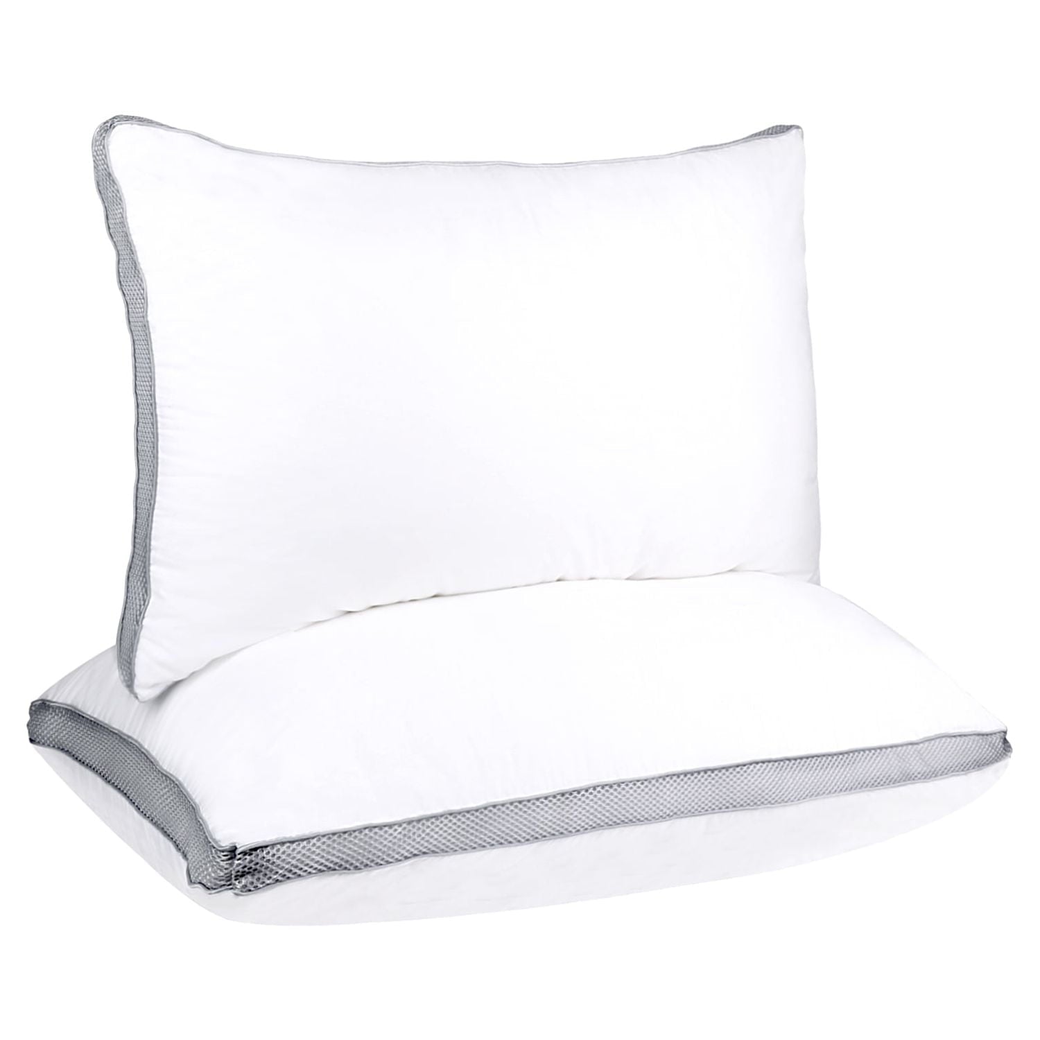Fluffy Shredded 2 Pack Cotton Down Alternative Pillows,Queen Size Bed Pillows Gusseted Hypoallergenic - Orthopedic Shredded Foam Bed Pillow Set Detail