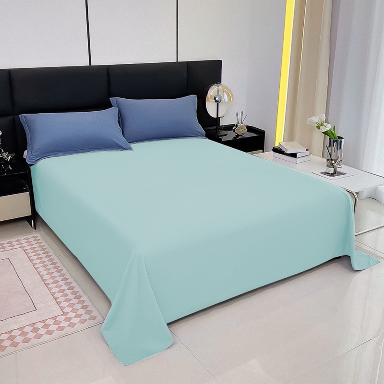 Ultra-Soft Under $5 Clearance! InsCrazy Bed Sheet, 100% Cotton Household Solid Color, Soft and breathable Bed Sheet Piece 66 x 96" - Luxury Bed Sheet Set with Deep Pockets Detail