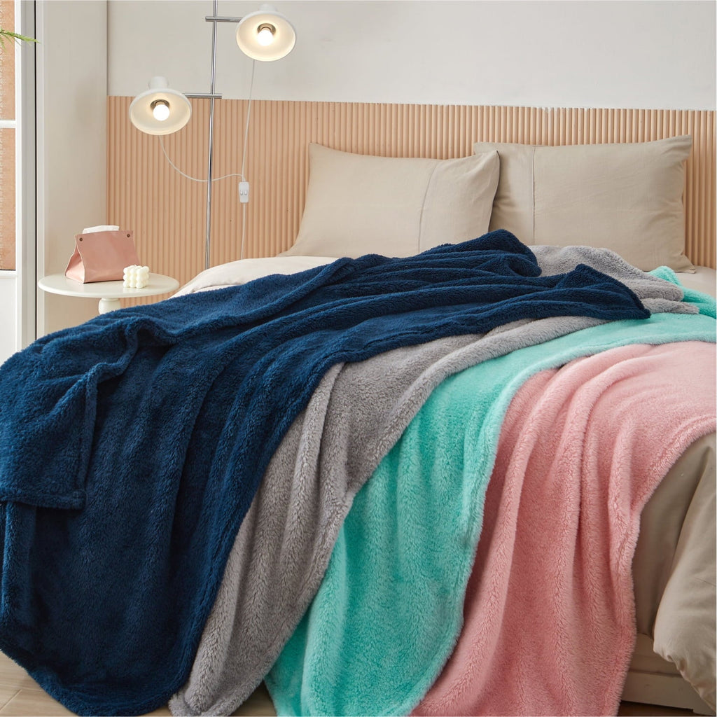 Super Soft Flannel Soft, Navy Blue, Oversized, Fuzzy, Throw Blanket for Kids, 72 x 50 inches - Cozy Fleece Throw Blanket for Couch & Bed Detail