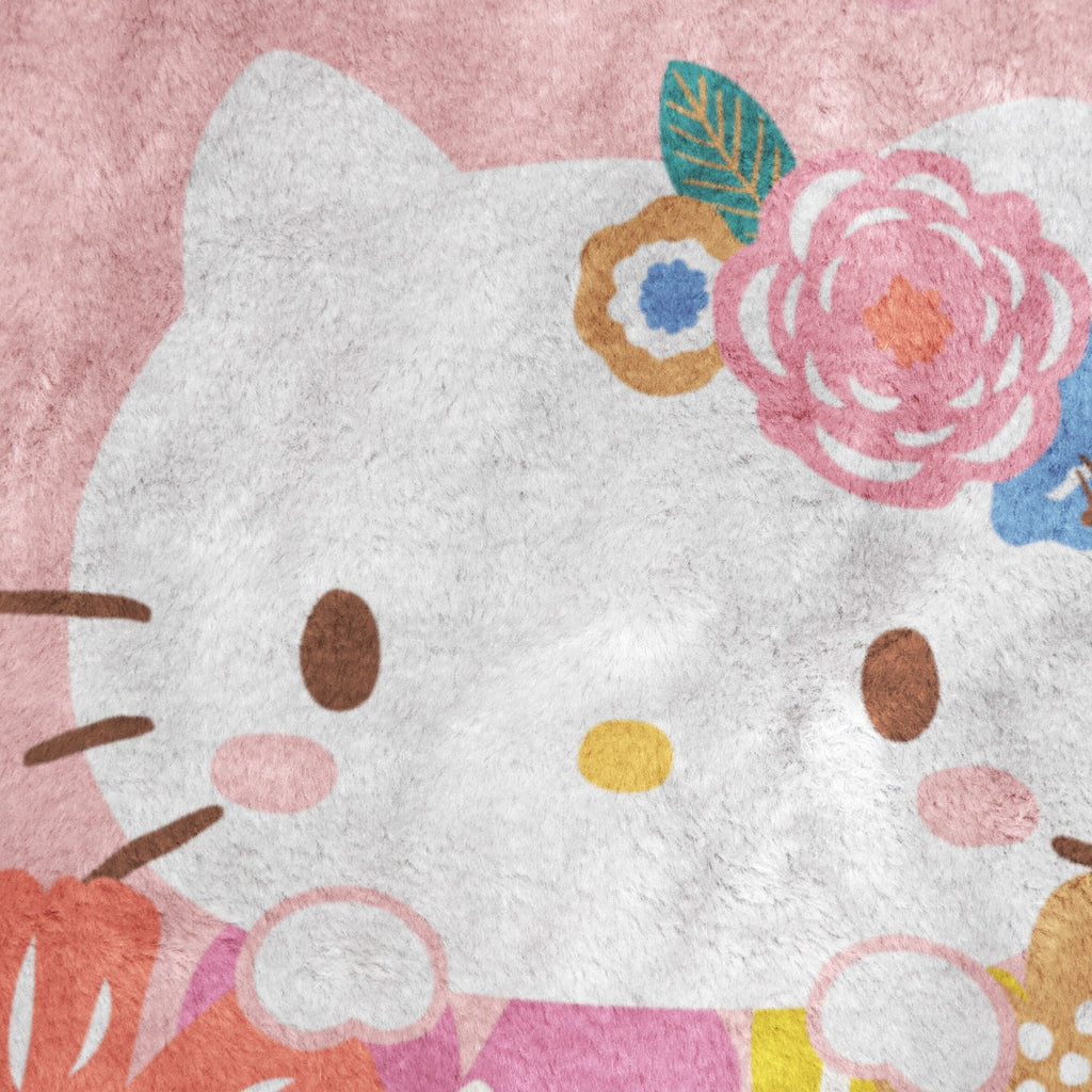 Decorative Knitted Floral Grace 46 x 60 Coral Fleece Kids Throw Blanket - Soft Bedding Accessories - Luxury Knitted Decorative Throw Blanket with Fringes Detail