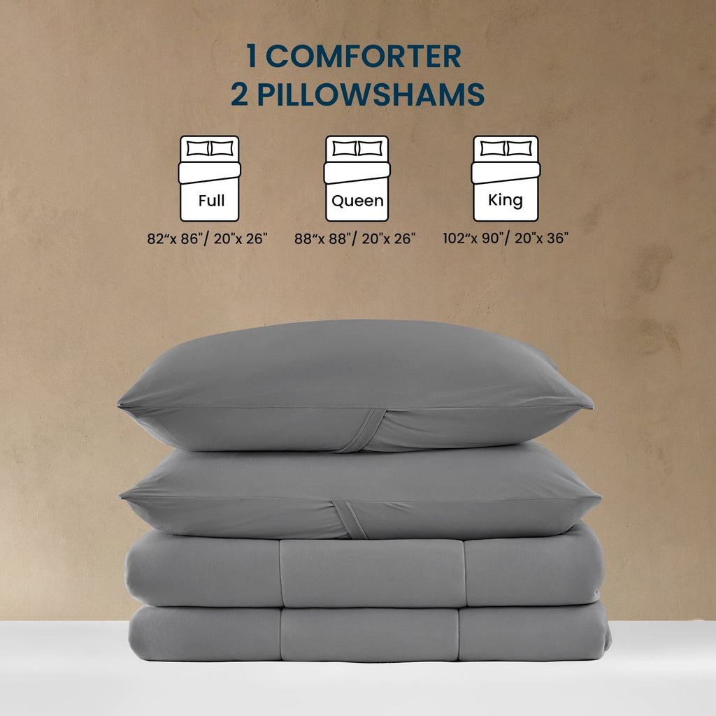 Luxurious Quilted 3 Pieces Jersey Knit Bedding Sets with 1 Comforter and 2 Pillow Shams, Soft and Breathable Comforter Set with Women, ... - All-Season Down Alternative Comforter Insert Detail