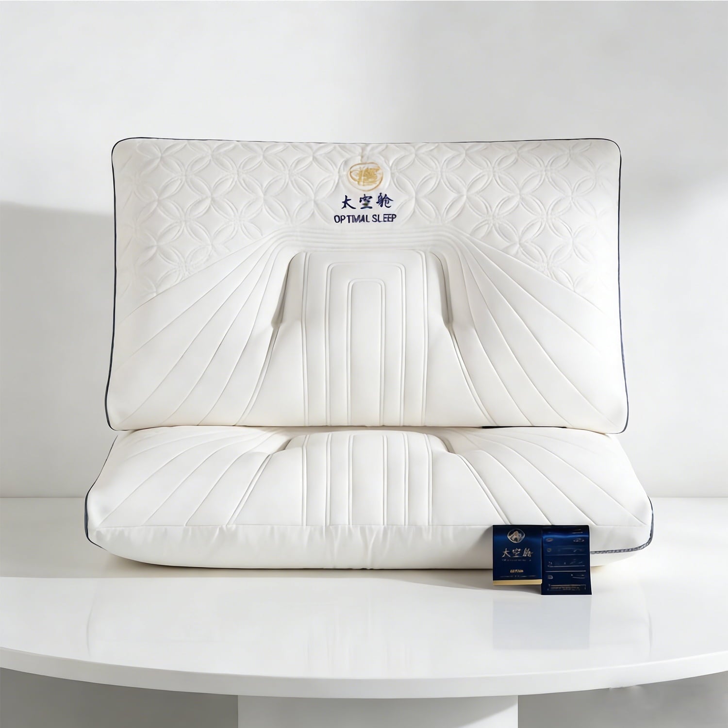 Orthopedic Support 2-Pack Space Capsule Bed Pillow (29.13" x 18.9") - Plush and Supportive - Orthopedic Shredded Foam Bed Pillow Set Detail