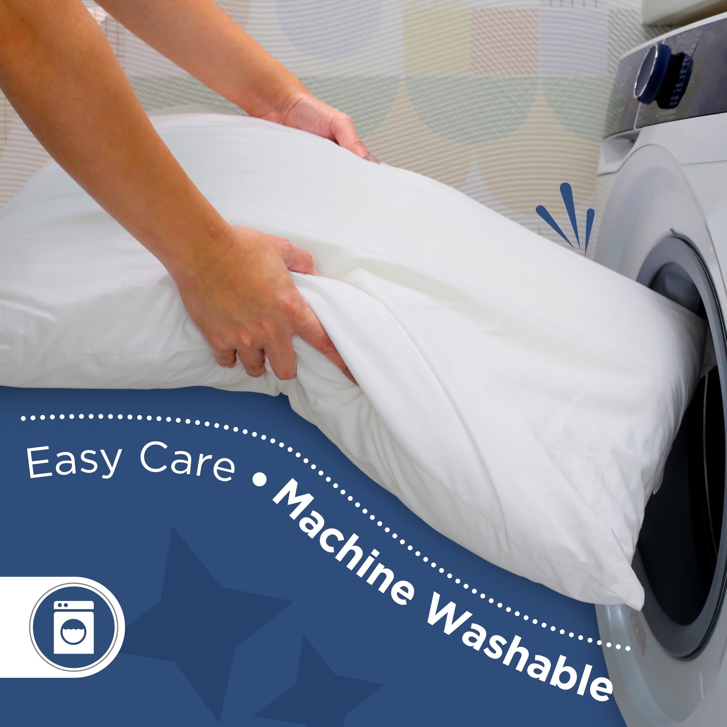 Hotel Collection 2-Pack Down Alternative White Bed Pillows, Standard - Orthopedic Shredded Foam Bed Pillow Set Detail