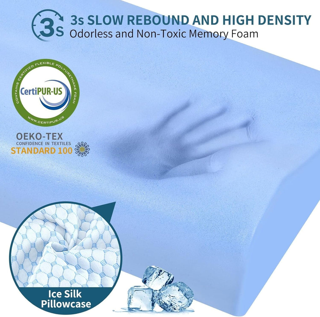 Ergonomic Memory Foam for Neck Pain Relief, Contour Memory Foam s for Sleeping, Odorless Ergonomic Adjustable Orthopedic Cooling Bed Neck S... - Orthopedic Shredded Foam Bed Pillow Set Detail