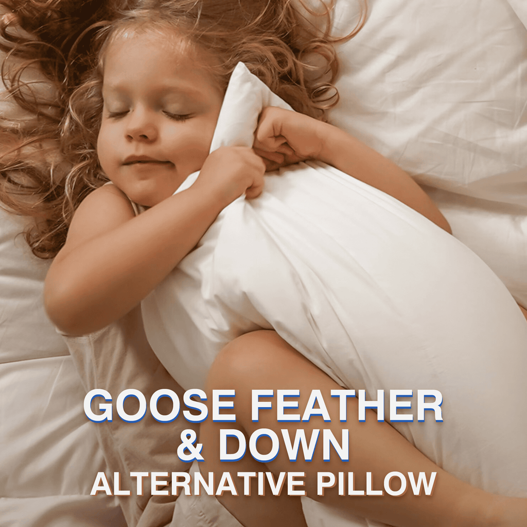 Hotel Collection Goose Feather and Down Pillows Queen Size Set of 2 Luxury Hotel Bed Pillows with Cotton Cover - Orthopedic Shredded Foam Bed Pillow Set Detail