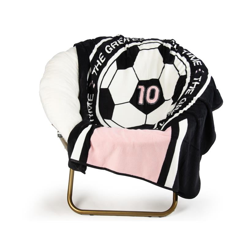 Super Soft Flannel 46" x 60" Coral Fleece Throw, Polyester, Pink & Black - Lightweight Plush Warm Blanket for All Seasons - Default Title