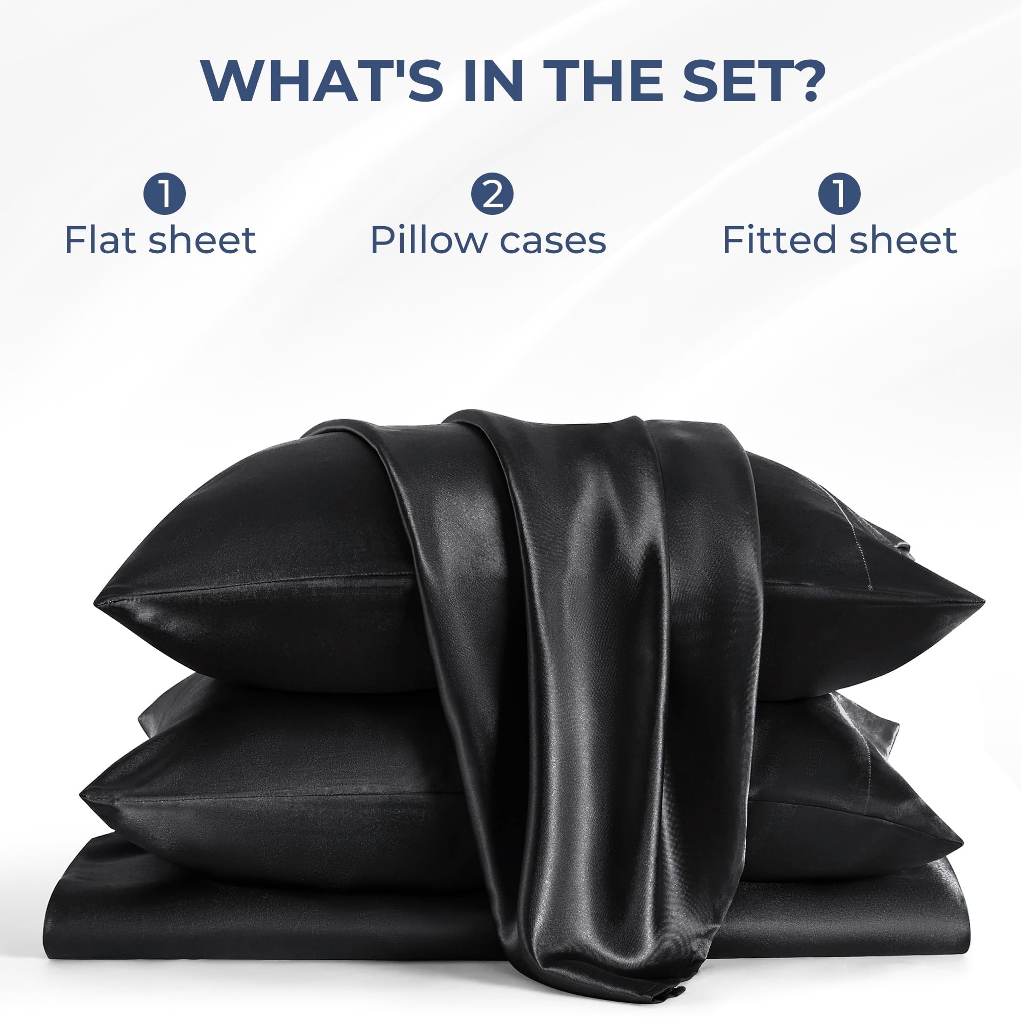 Premium Egyptian Cotton Set, Queen, Silky Bed s, 4 Pieces,Black - Luxury Bed Sheet Set with Deep Pockets Detail