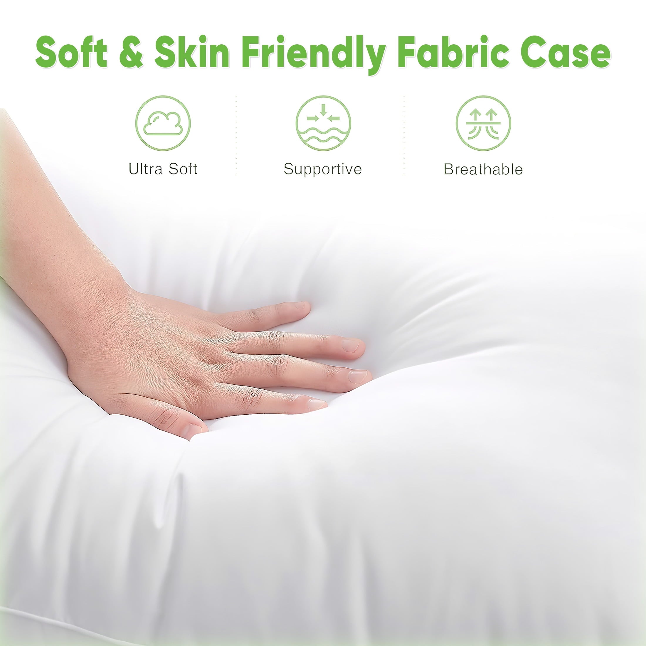 Fluffy Shredded Goose Feather Down Pillows for Sleeping,Luxury Hotel Collection Queen Size Soft Bed Pillow,1 Pack,Queen (20.2" x 28.2") - Orthopedic Shredded Foam Bed Pillow Set Detail