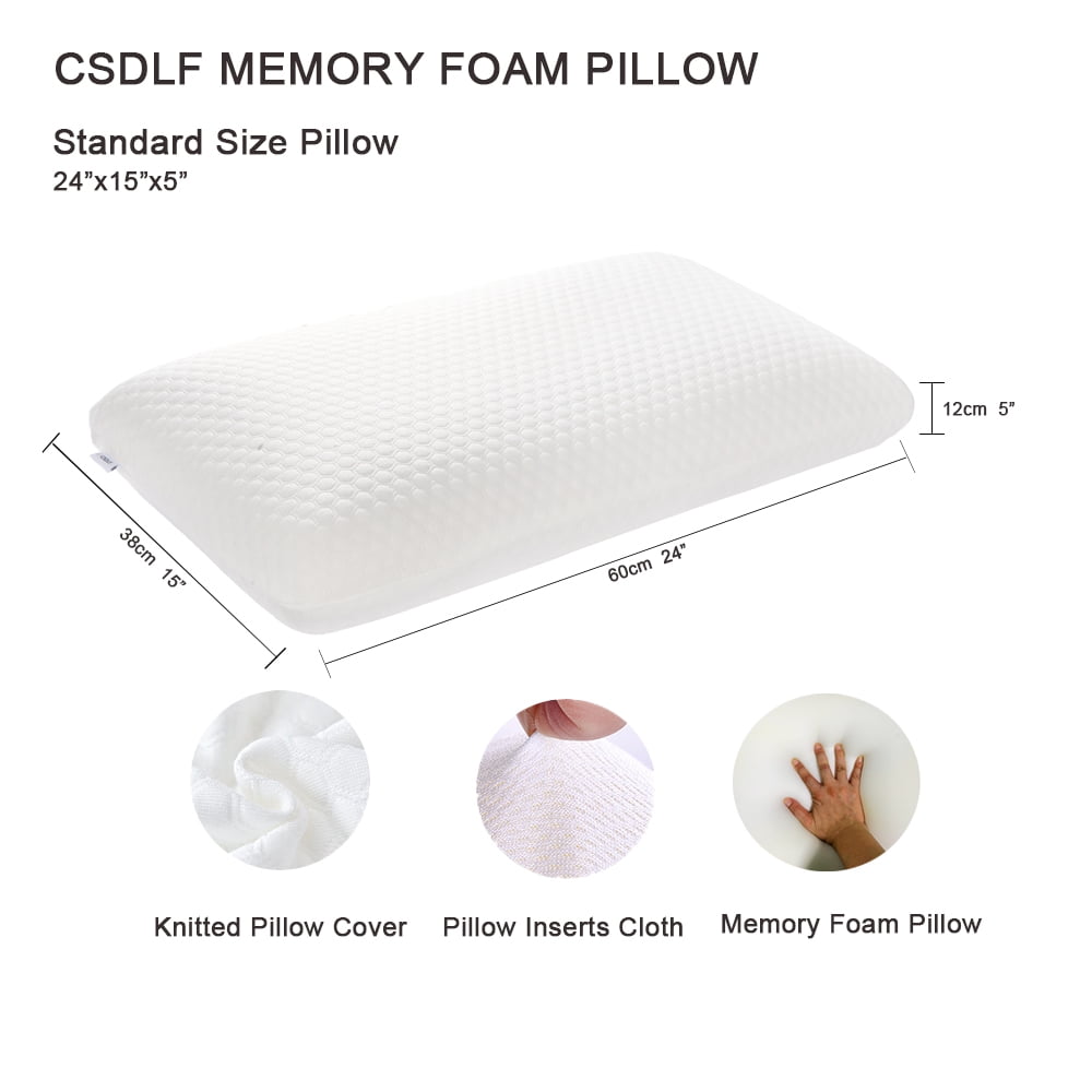 Decorative Plump Memory Foam Bed Pillows, Pillow for Side and Back Sleeper, Pillow for Neck Pain Relief, Washable Removable Cover, Sof... - Decorative Throw Pillow Cushion for Sofa & Bed Detail