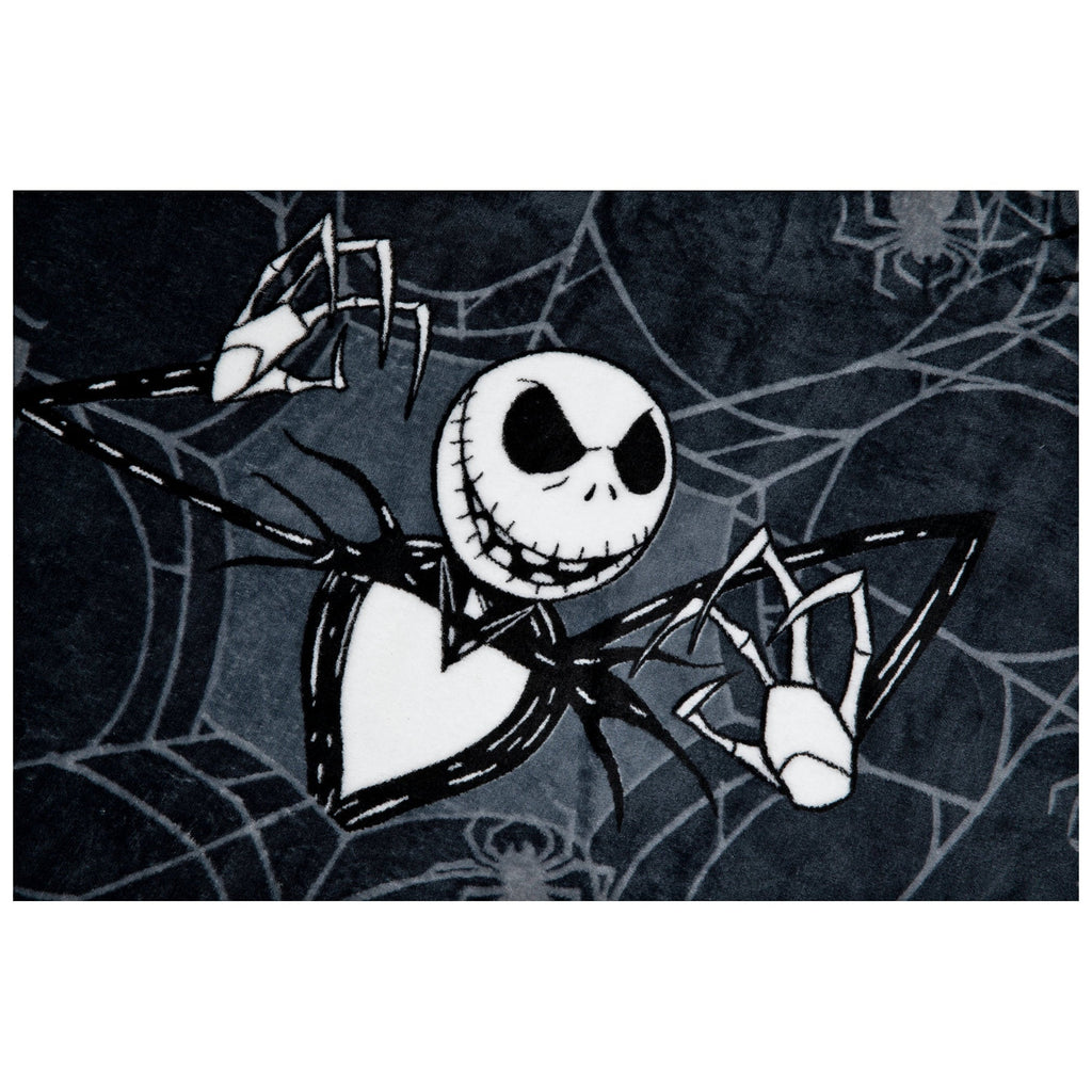 Super Soft Flannel Nightmare Before Christmas Jack Skellington 62x90 Plush Throw Blanket, 100% Polyester - Luxury Knitted Decorative Throw Blanket with Fringes Detail