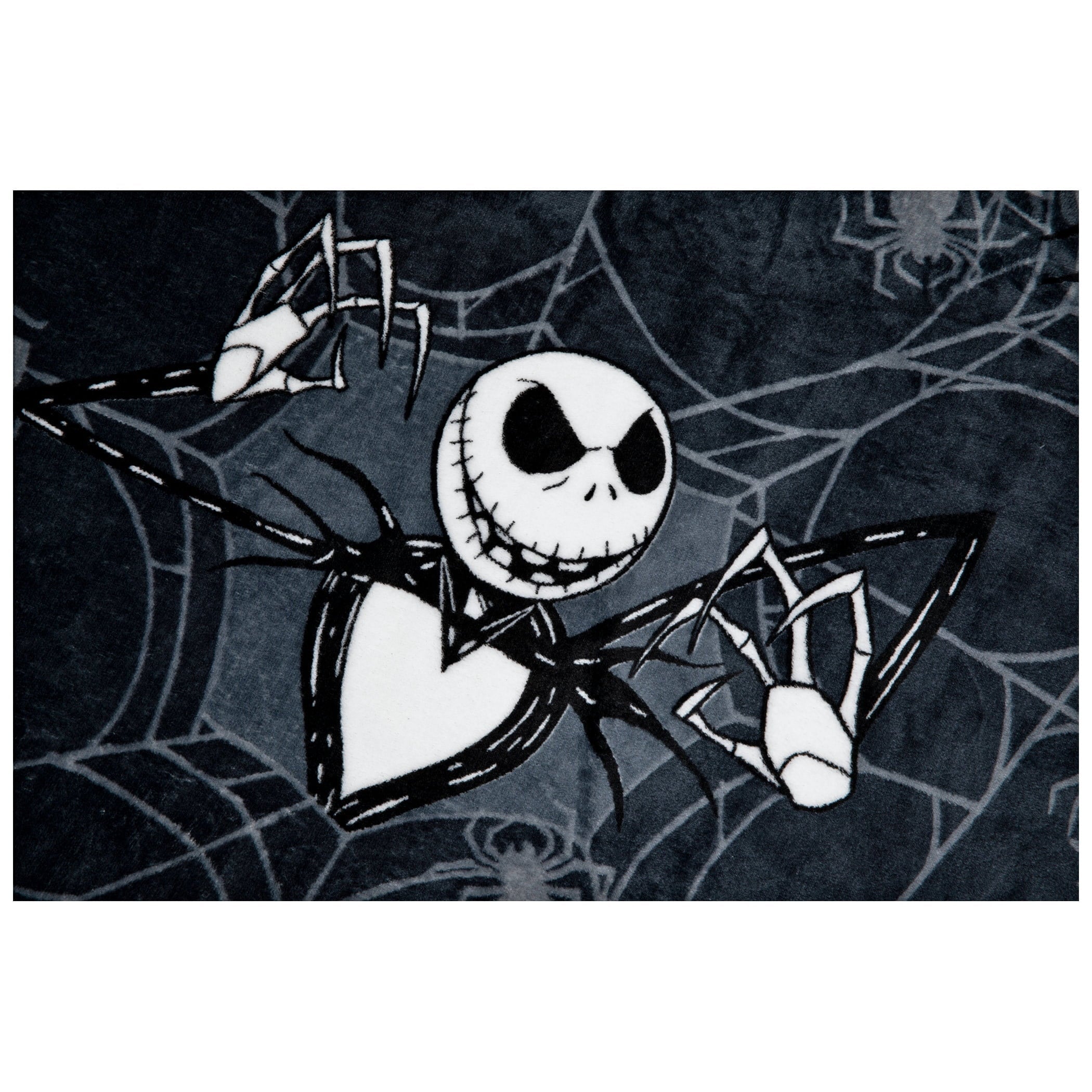 Super Soft Flannel Nightmare Before Christmas Jack Skellington 62x90 Plush Throw Blanket, 100% Polyester - Luxury Knitted Decorative Throw Blanket with Fringes Detail