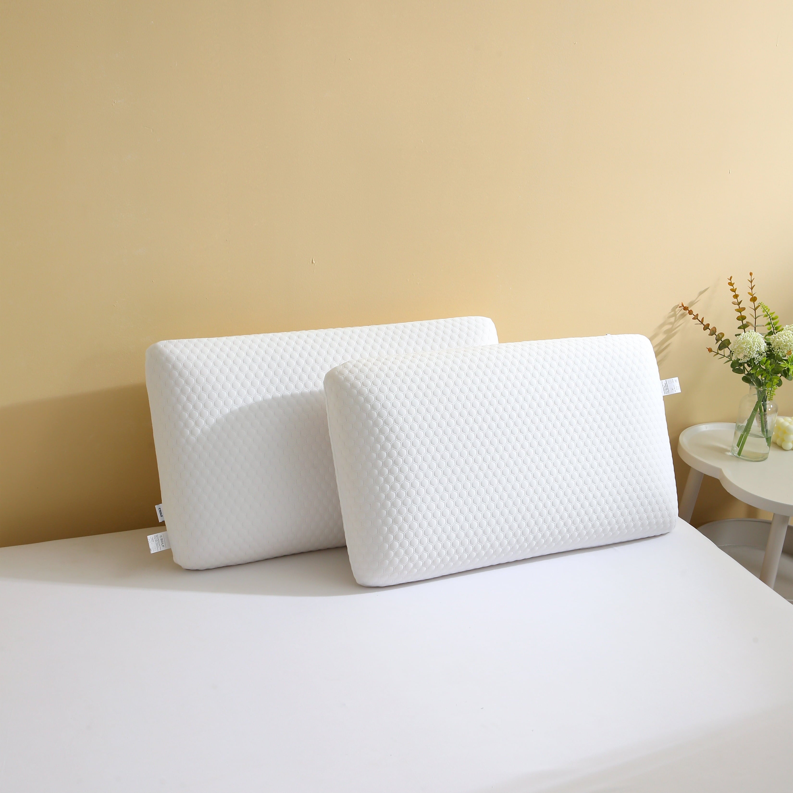 Decorative Plump Memory Foam Bed Pillows, Pillow for Side and Back Sleeper, Pillow for Neck Pain Relief, Washable Removable Cover, Sof... - Decorative Throw Pillow Cushion for Sofa & Bed Detail
