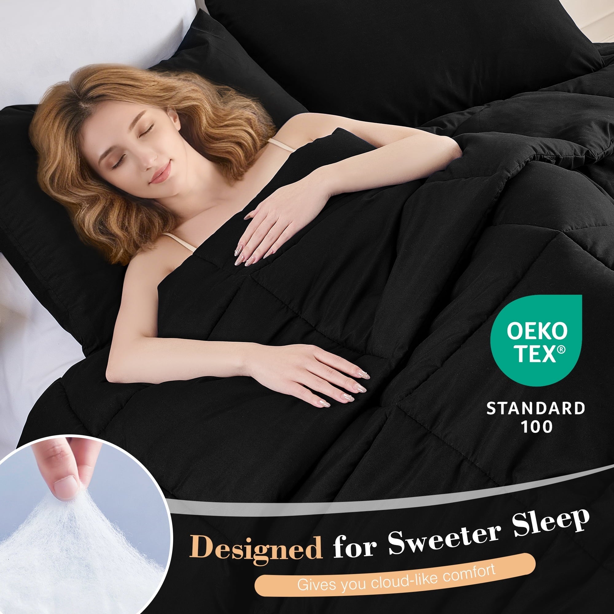 Luxurious Quilted Queen Size Comforter Sets, 3 Piece Soft Quilted Bedding Sets, All-Season Down Alternative Comforter with 2 Pillow Sha... - Cloud-Like Soft Lightweight Bed Comforter Detail