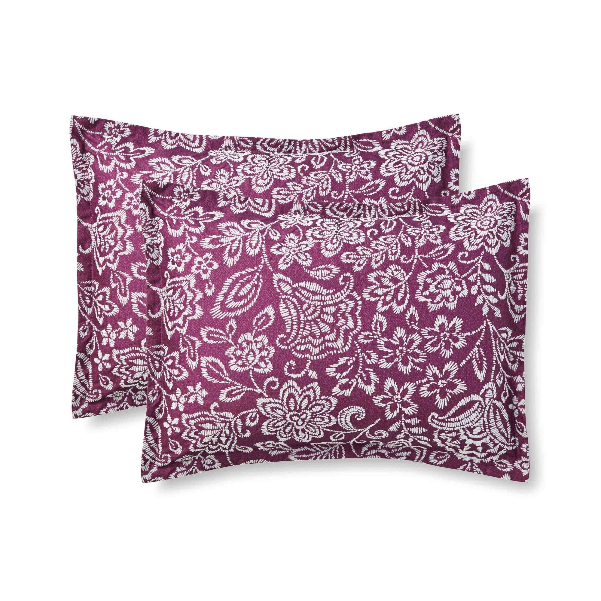 Hypoallergenic Cloud 5-Piece Jacquard Comforter Set with Decor Pillow and Throw Purple Flocking Embroidery Bedding Set, Full/Queen - Luxurious Quilted Duvet Cover Set Detail