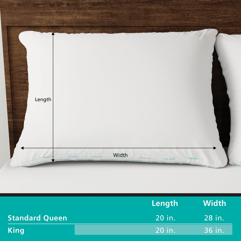 Decorative Plump Back & Side Sleeper Bed Pillow, King - Extra Firm Support (4 Pack) - Decorative Throw Pillow Cushion for Sofa & Bed Detail
