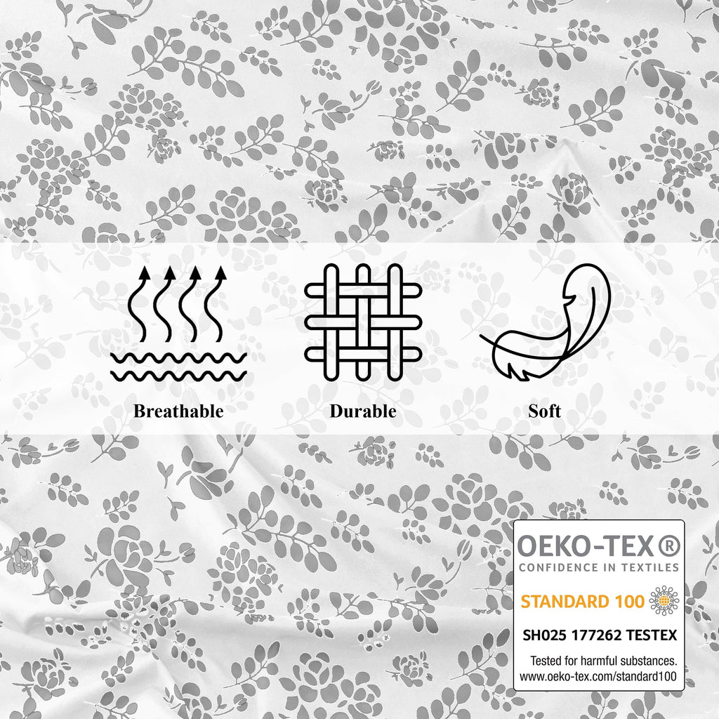 Wrinkle-Resistant Lux Decor Twin Microfiber Bed Sheets - 3 Piece Floral Sheet Set, Soft Breathable Bedding, Wrinlkle Resistant, OEKO-TE... - Cooling Hotel Quality Bedding Sheets and Pillowcases Detail