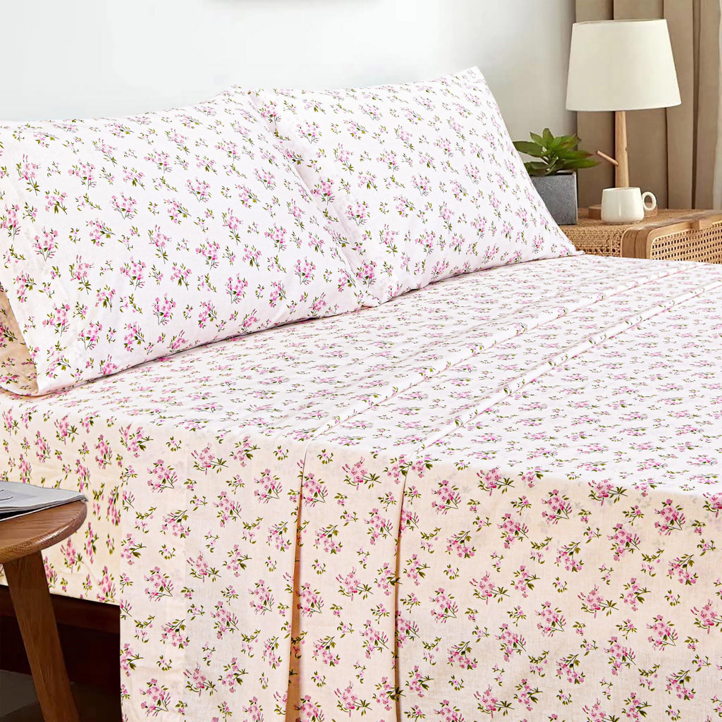 Breathable Luxury 100% Cotton Full Size Bed Sheets Set with Deep Pockets, Cozy Percale sheets with Elastic Fitted Sheet Set Ultra Soft ... - Breathable Egyptian Cotton Flat & Fitted Sheets Detail