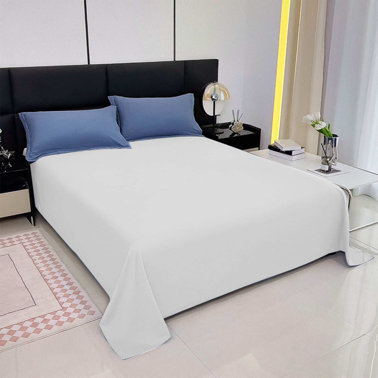 Breathable Luxury Color Twin Size Flat Sheet - Hotel Quality Top Flat Bed Sheet Only, Ultra Soft, Comfy, Breathable & Cooling - Fade & ... - Premium Ultra-Soft Pillowcase Pair for Sleeping Detail