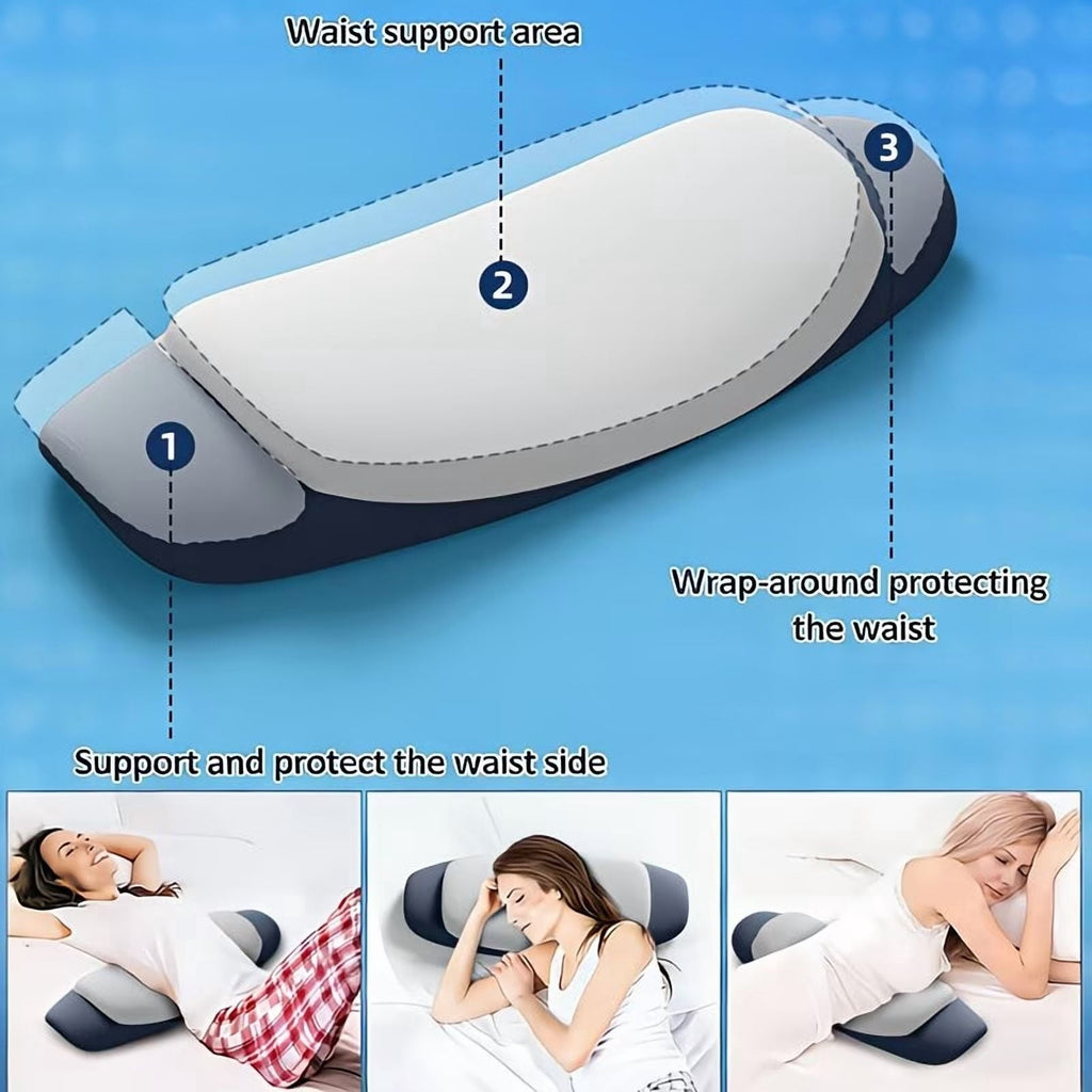 Hotel Collection Lumbar Support Pillow for Bed, Memory Foam Ergonomic Lower Back Support Waist Pillow for Side Back and Stomach Sleepe... - Decorative Throw Pillow Cushion for Sofa & Bed Detail