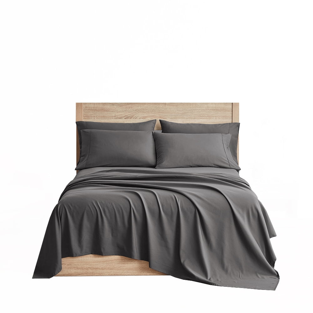 Wrinkle-Resistant So Soft 3-Piece Dark Gray Sheet Set, Twin - Cooling Hotel Quality Bedding Sheets and Pillowcases Detail
