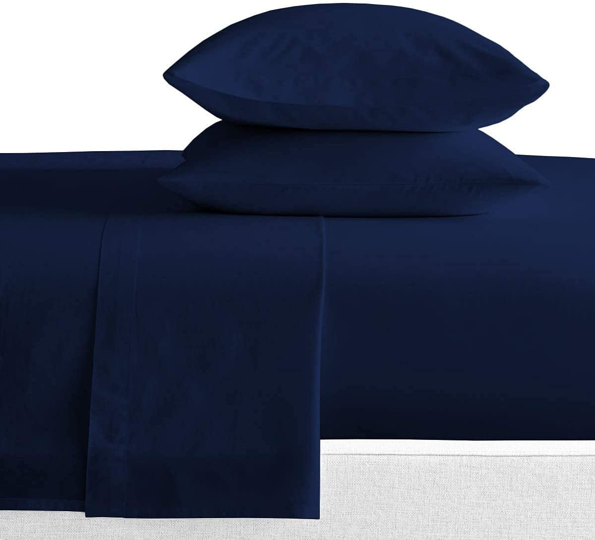 Premium Egyptian Cotton Luxury Bed Sheets Set - 800 Thread Count 100% Egyptian Cotton Sheets - 4 Piece Sheet Set Fits Mattress Upto 24 Inch D... - Luxury Bed Sheet Set with Deep Pockets Detail