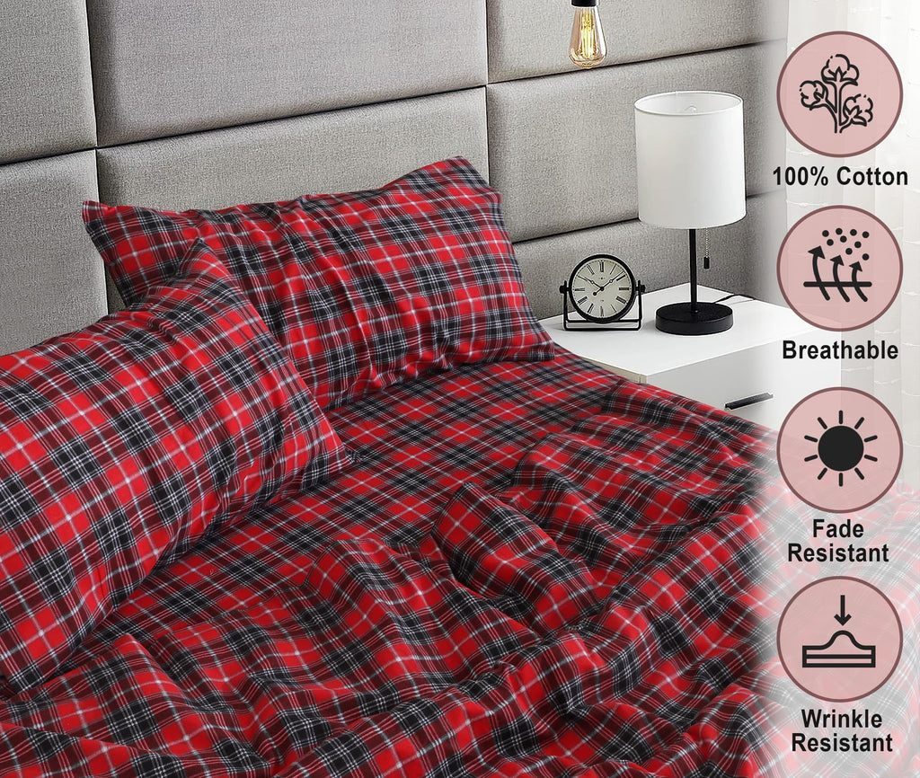 Cooling Sateen Flannel Sheets Queen Size - 100% Cotton Double Brushed Bed Sheets, Deep Pockets 16 Inches Queen Sheet Set, All Season... - Luxury Bed Sheet Set with Deep Pockets Detail