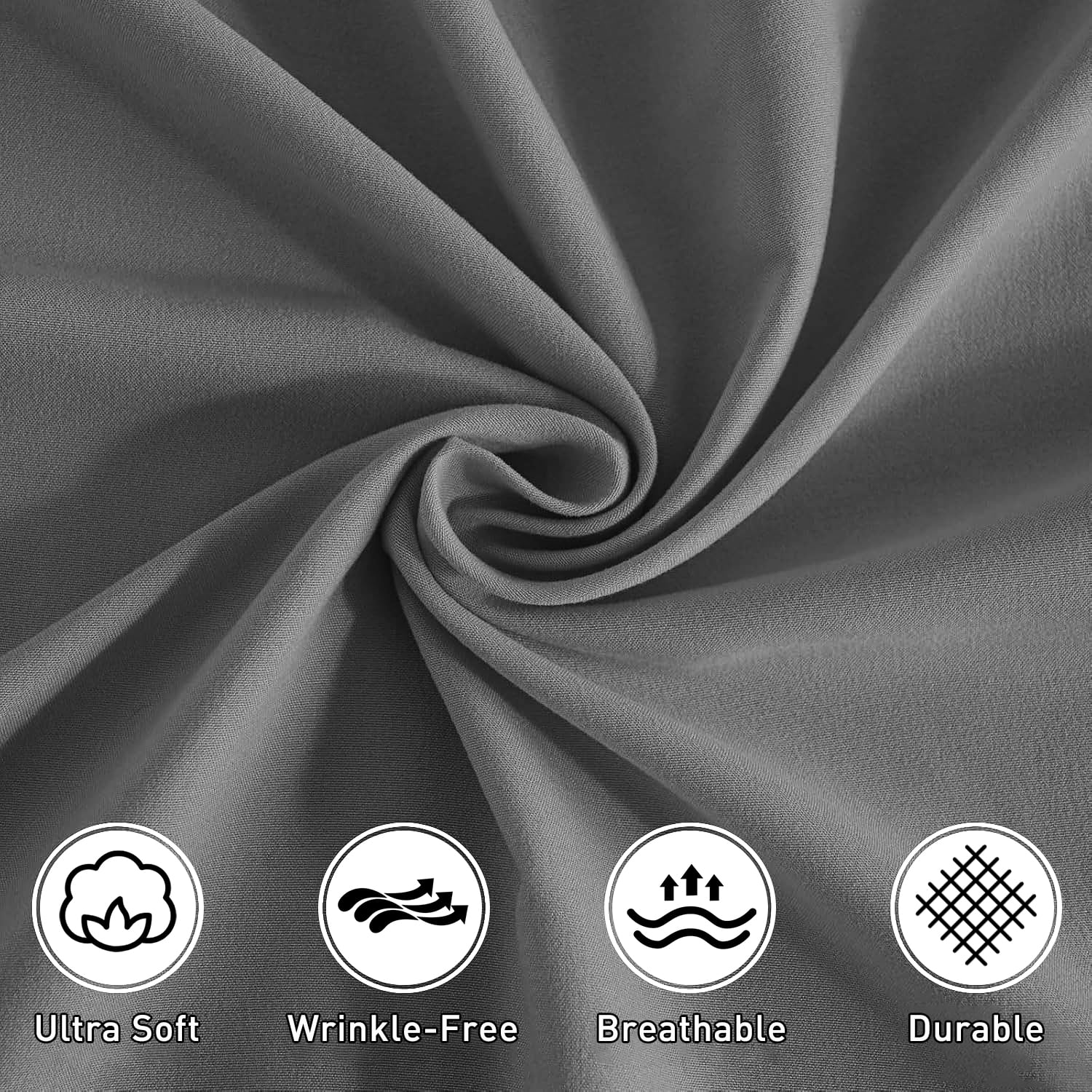 Breathable Luxury Size, Microfiber Cooling , Breathable & Hypoallergenic 4 Pieces Luxury Soft Sheet Set, Mattress Fitted up... - Premium Ultra-Soft Pillowcase Pair for Sleeping Detail