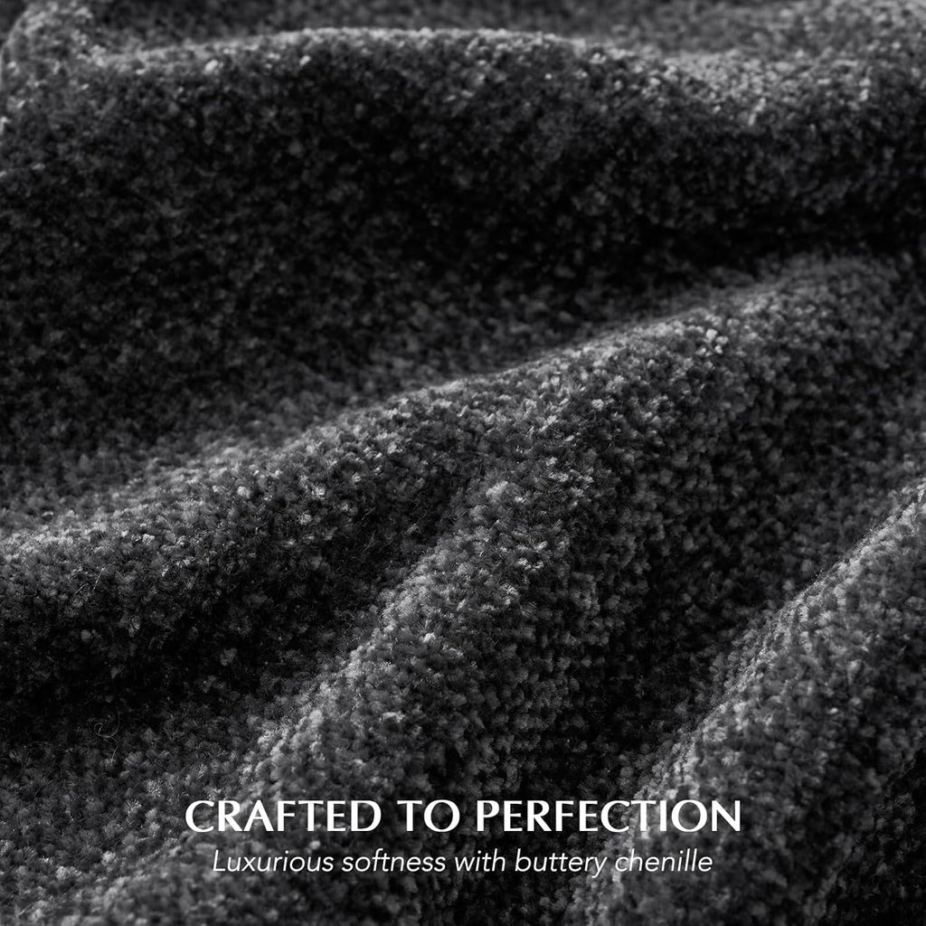 Cozy Fleece Soft Chenille Throw Blanket for Couch, Cozy Plush Fuzzy Decorative Chenille Knit Throw Blanket with Tassels, Lightwei... - Luxury Knitted Decorative Throw Blanket with Fringes Detail