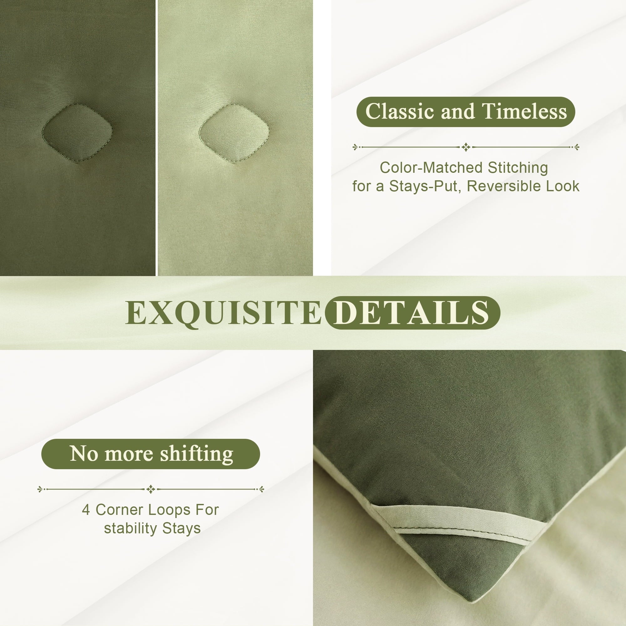All-Season 7 Pieces Comforter Set Queen，Bed in A bag，All Seasons Bedding sets with Comforter,Fitted Sheet,Flat Sheet,Pillowcases... - Luxurious Quilted Duvet Cover Set Detail