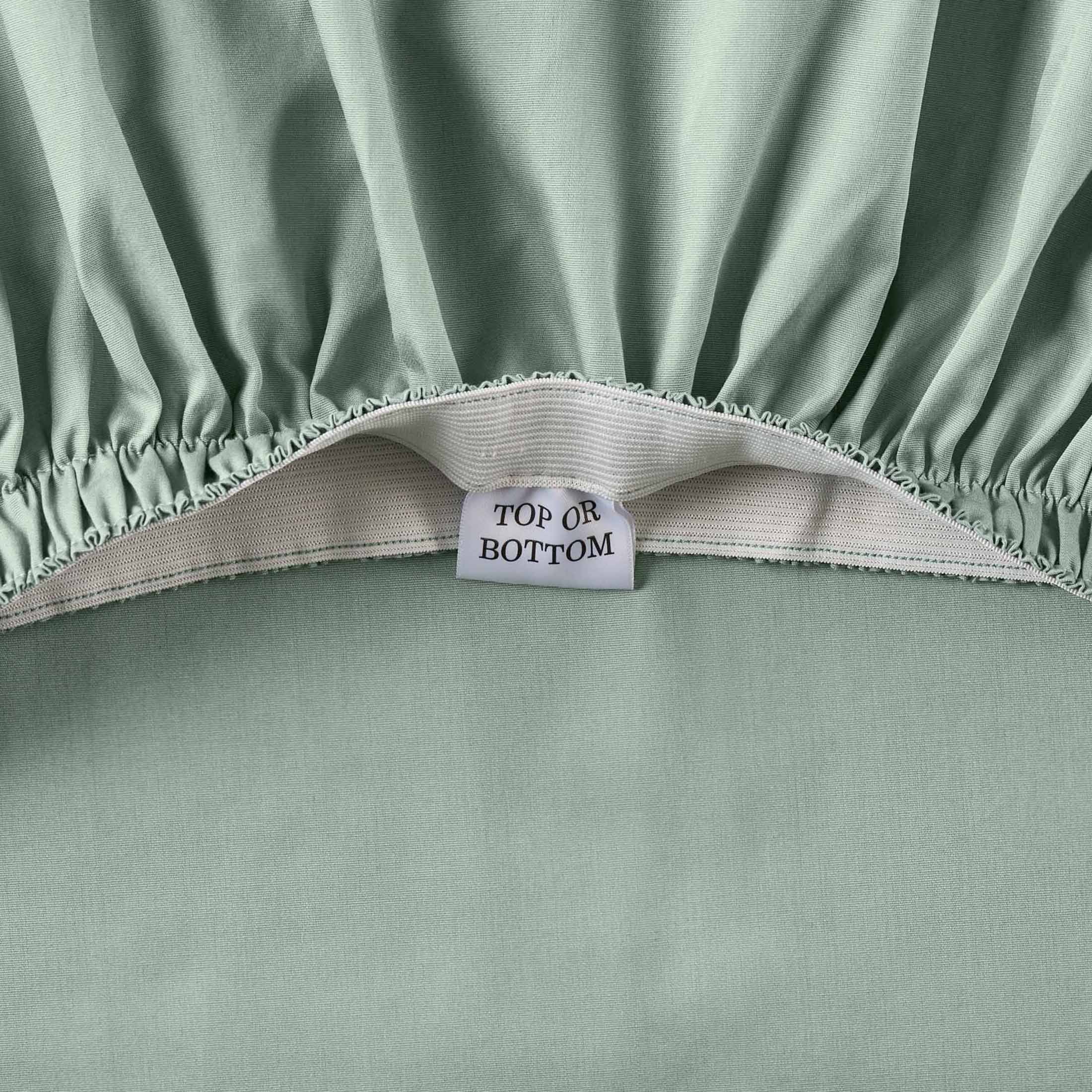 Cooling Sateen Cool & Crisp 4-Piece 300 Thread Count Green River Cotton Percale Sheet Set, Queen - Cooling Hotel Quality Bedding Sheets and Pillowcases Detail