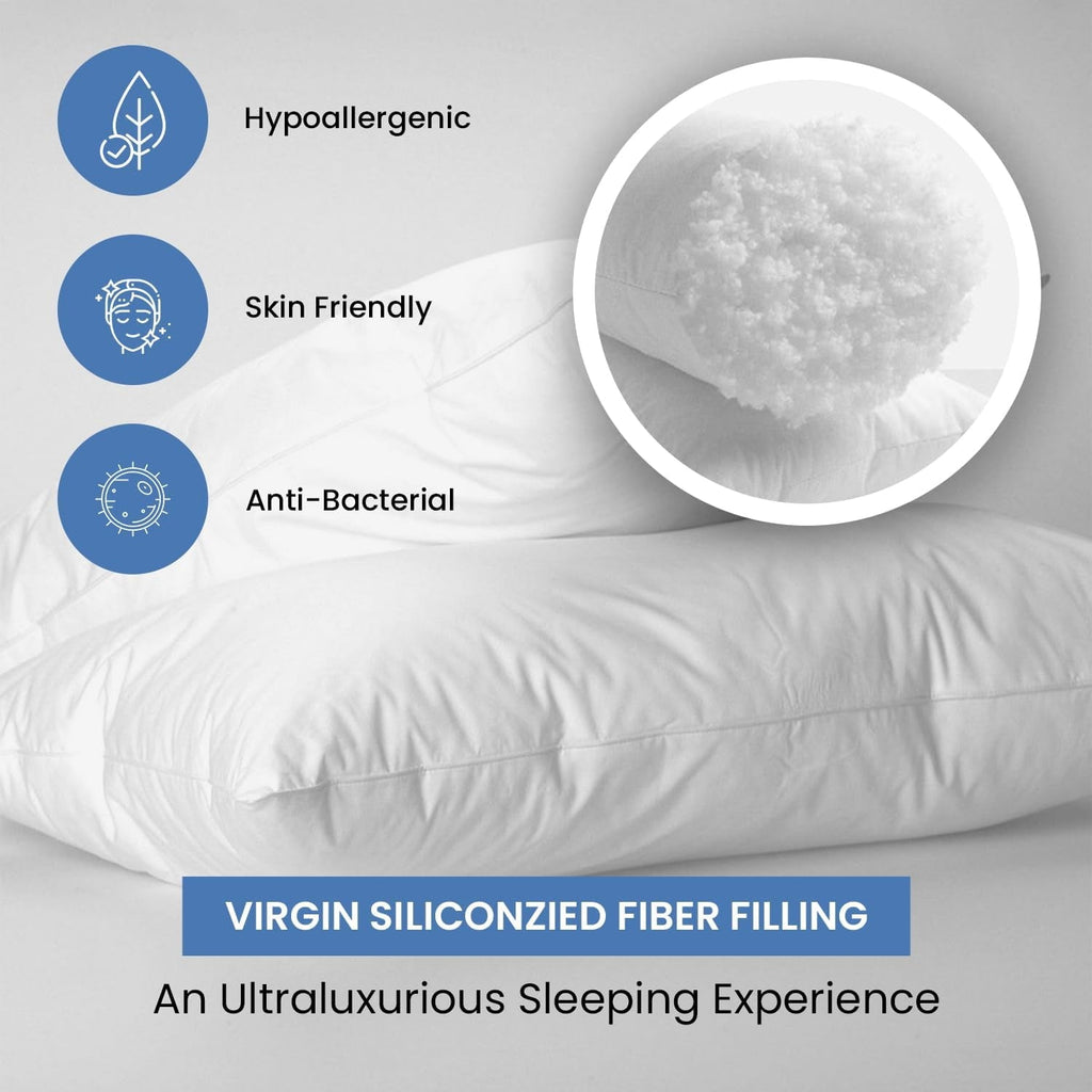 Ergonomic Memory Foam Ryotei Economy Bulk Hotel Pillows 20"x26" Standard (Pack of 12) | Premium Cluster Fiber Fill | Soft Down Alternative ... - Orthopedic Shredded Foam Bed Pillow Set Detail