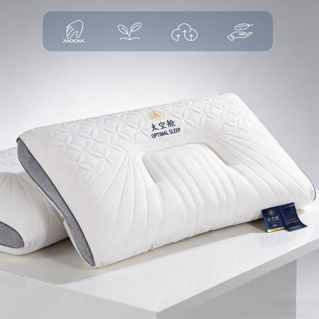 Orthopedic Support 2-Pack Space Capsule Bed Pillow (29.13" x 18.9") - Plush and Supportive - Orthopedic Shredded Foam Bed Pillow Set Detail