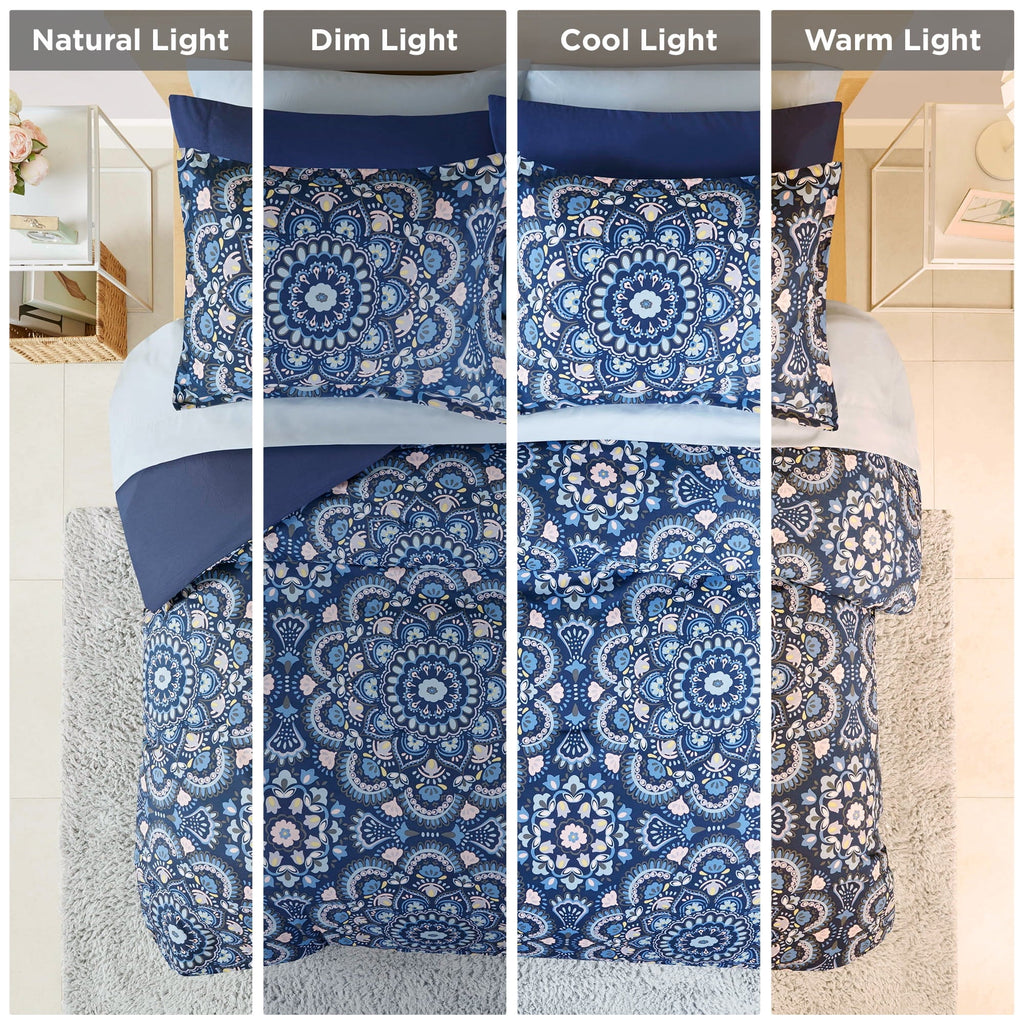 Heavyweight Warmth Queen Size Comforter Set, 9-Piece Bed in a Bag Queen, Navy Blue Bedding Comforter Set with Comforter, Flat Sheets, Fi... - Hypoallergenic Ultra-Fluffy Quilt for Winter Detail