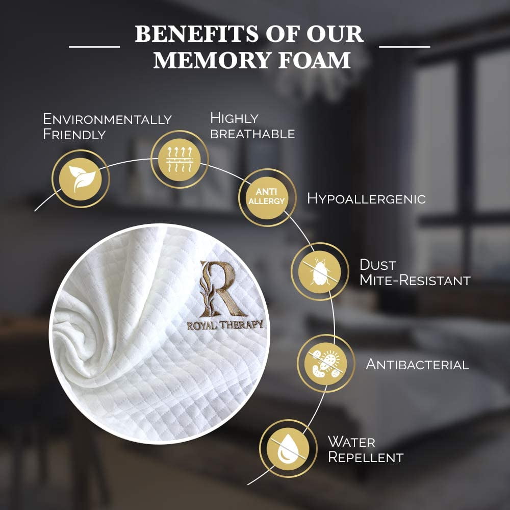 Fluffy Shredded Queen Memory Foam Pillow + Extra Pillowcase, Bed Pillow for Neck & Shoulders for Adult - Hotel Quality Plush Sleeping Pillows Detail