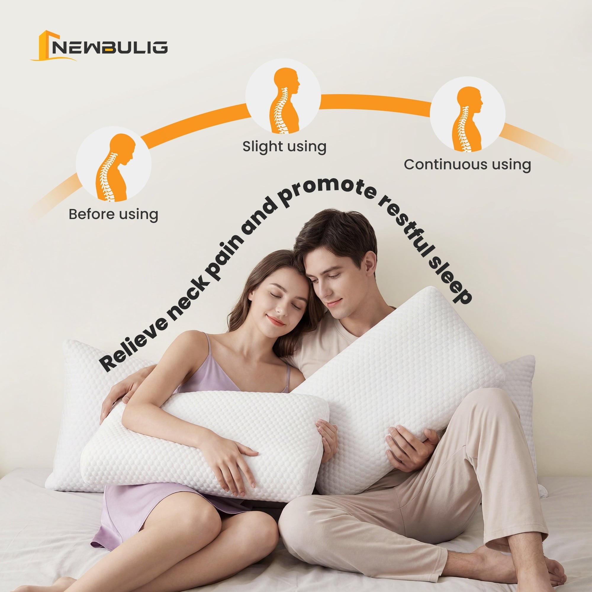 Orthopedic Support Memory Foam Pillow for Sleeping, Gel Cooling Bed Pillow with Breathable Mesh and Washable Cover for Back and Side Sle... - Orthopedic Shredded Foam Bed Pillow Set Detail