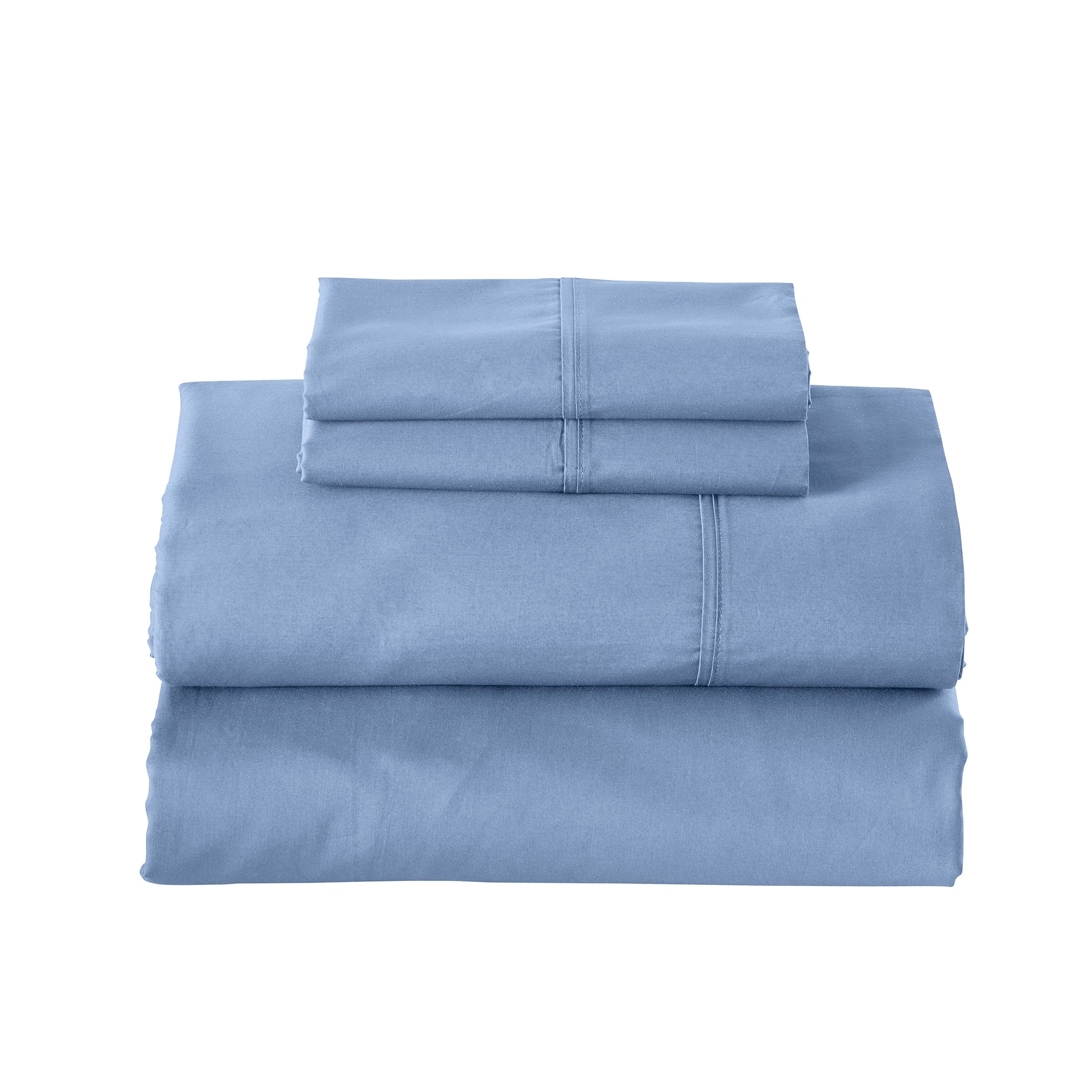 Cooling Sateen Cool & Crisp 3-Piece 300 Thread Count Blue Water Cotton Percale Sheet Set, Twin - Cooling Hotel Quality Bedding Sheets and Pillowcases Detail