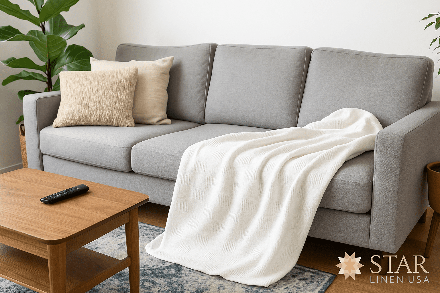 Super Soft Flannel Hospital Thermal Blanket Throw Snag Free | 100% Cotton | Twin 66"x90" | White (1) - Lightweight Plush Warm Blanket for All Seasons Detail