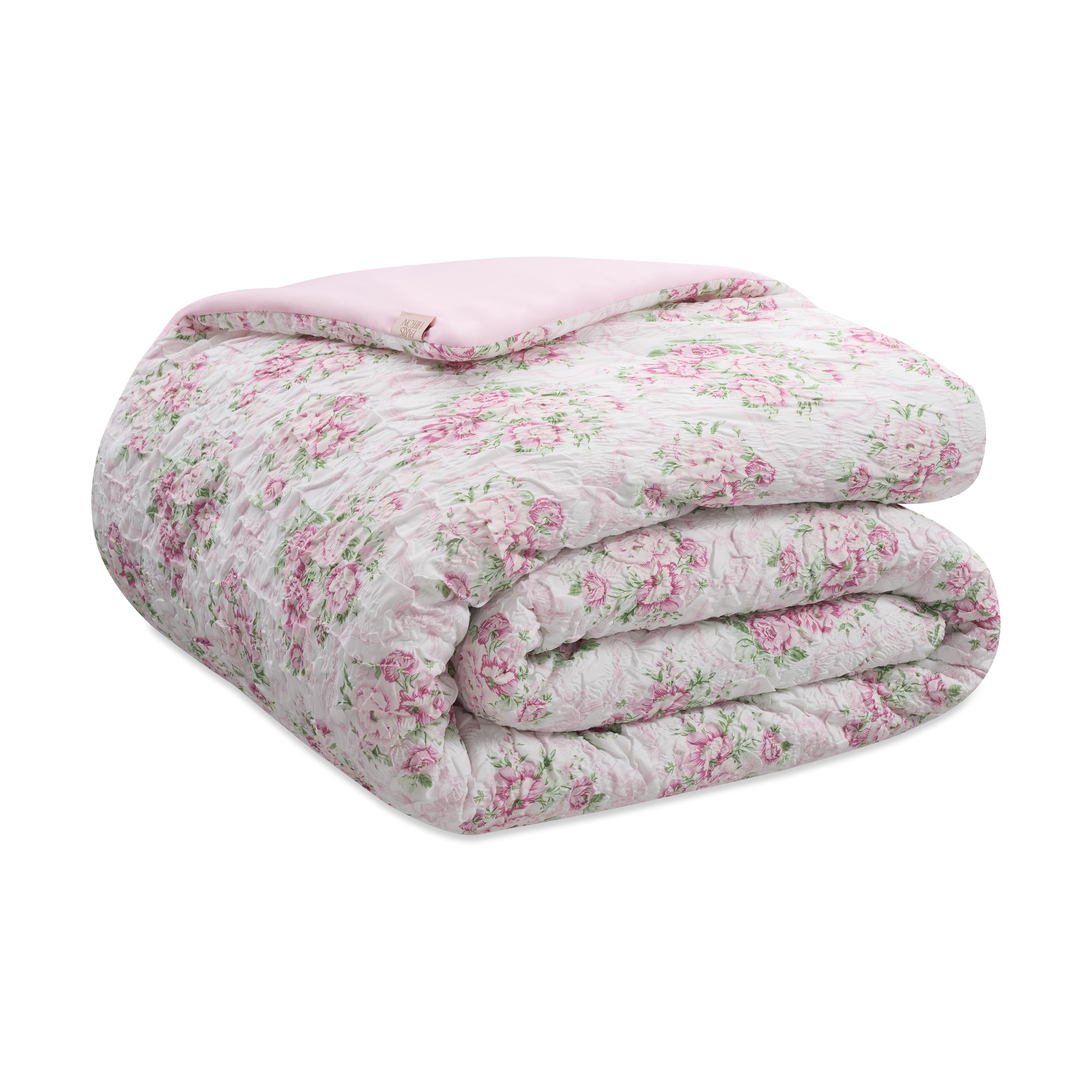 All-Season 2-Piece Coquette Floral Pink Comforter Set, Twin/Twin XL - Hypoallergenic Ultra-Fluffy Quilt for Winter Detail