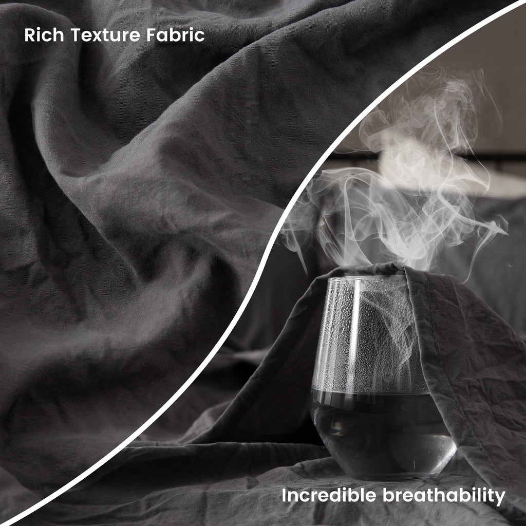 Breathable Luxury Bed Sheets - Full Size Bed Sheets - Washed Microfiber - 4 Piece Hotel Luxury Bedding Sheets with Fitted Sheet, Flat S... - Premium Ultra-Soft Pillowcase Pair for Sleeping Detail