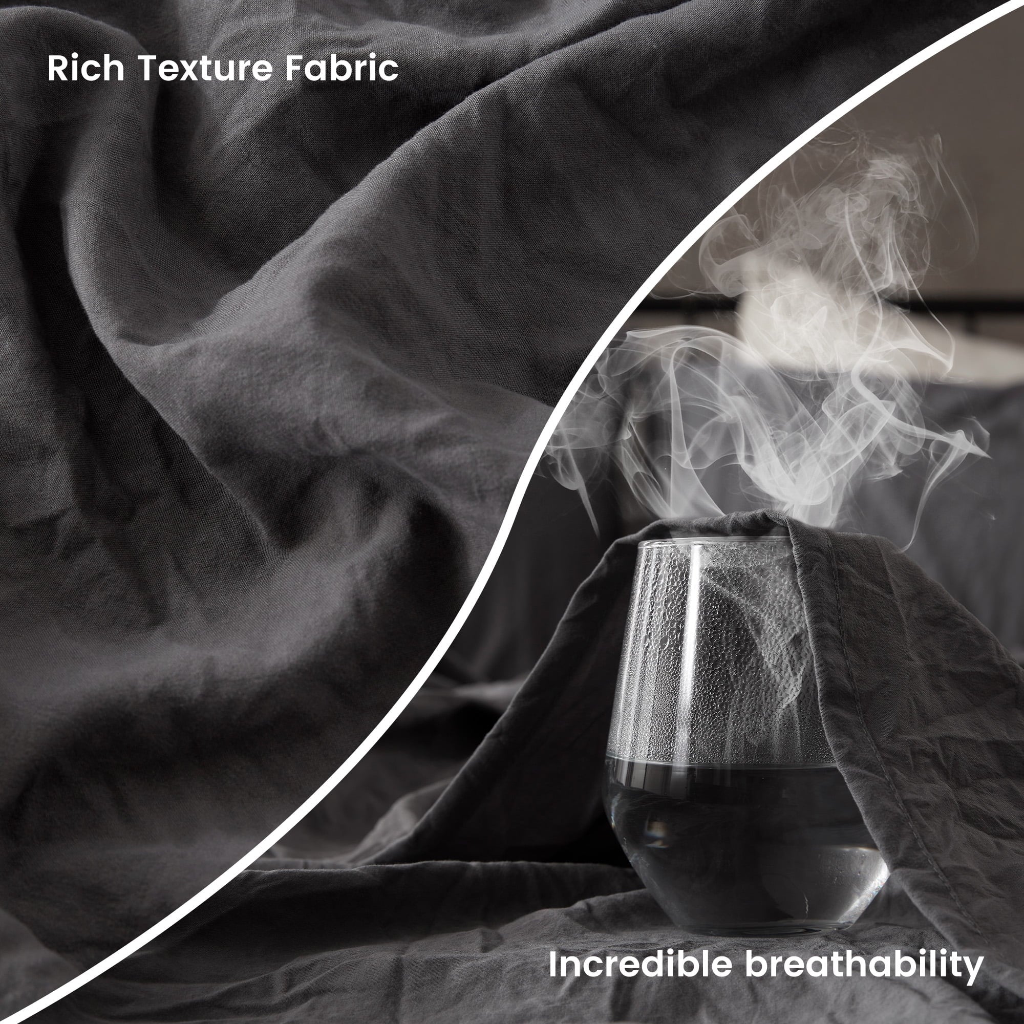 Breathable Luxury Bed Sheets - Full Size Bed Sheets - Washed Microfiber - 4 Piece Hotel Luxury Bedding Sheets with Fitted Sheet, Flat S... - Premium Ultra-Soft Pillowcase Pair for Sleeping Detail