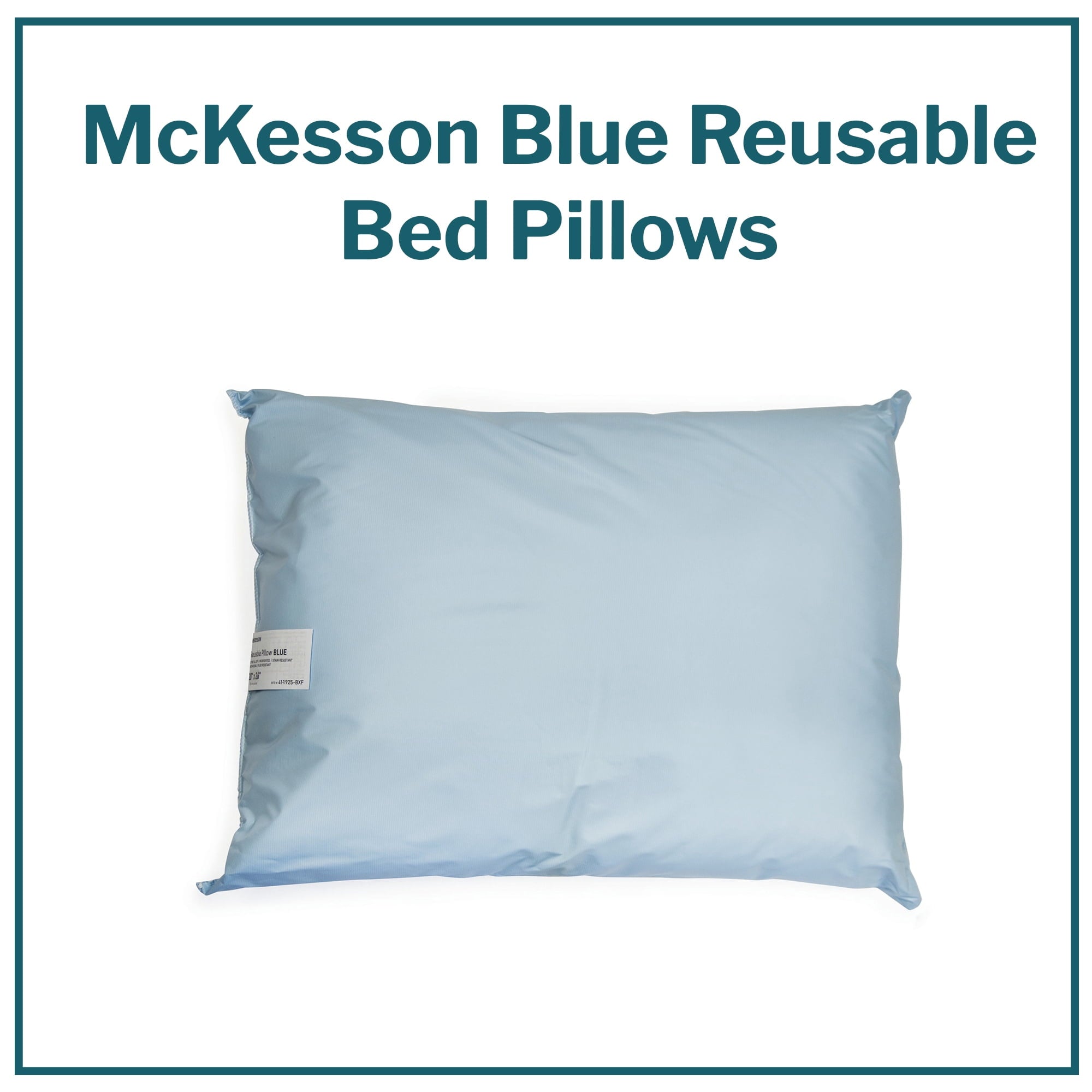 Orthopedic Support Reusable Water-Resistant Soft Polyester Fill Blue Bed Pillow, 19" x 25", 1 Ct - Ergonomic Memory Foam Pillow for Neck Pain Support Detail
