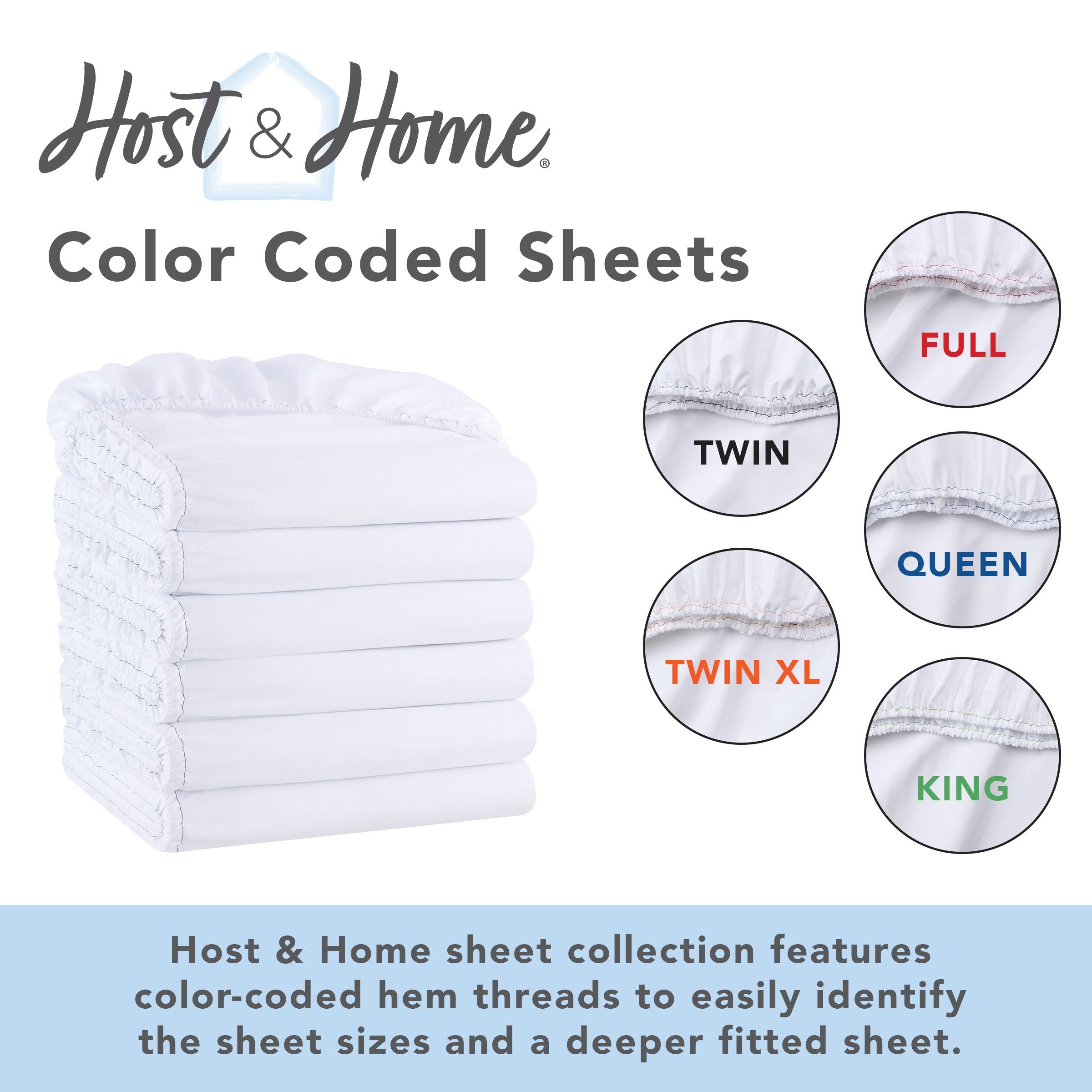 Wrinkle-Resistant Brushed Microfiber Fitted Sheets - Bedding Essentials - Full - (6 Pack) Ivory - Breathable Egyptian Cotton Flat & Fitted Sheets Detail