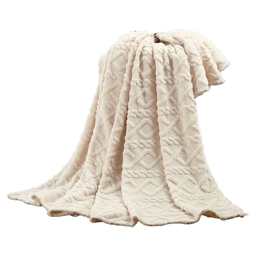 Lightweight Warm Clearance Under $5 Throw Blanket, Super Soft Warm Solid Color Thicken Flannel Blankets, Microfiber Machine Washable f... - Super Soft Reversible Sherpa Flannel Blanket Detail